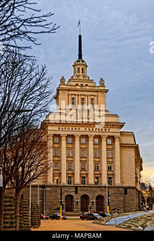 Bulgarische Nationalversammlung Gebäude im Stadtzentrum von Sofia, Bulgarien. Stockfoto