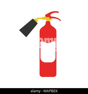 Feuerlöscher. Elemente des Feuers departament Ausrüstung Symbole. Vector Illustration. Stock Vektor