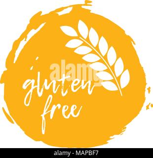 Glutenfreie Label. Nahrungsmittelintoleranz Symbole. Vector Illustration. Stock Vektor