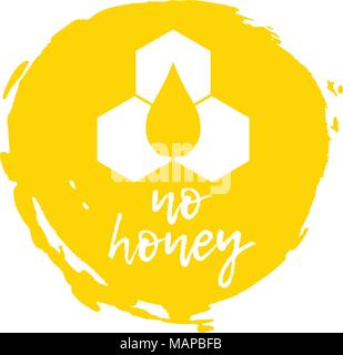 Kein Honig Label. Nahrungsmittelintoleranz Symbole. Vector Illustration. Stock Vektor