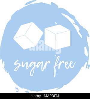 Zucker frei beschriften. Nahrungsmittelintoleranz Symbole. Vector Illustration. Stock Vektor