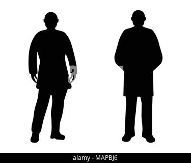 Männer Silhouette auf weißem Hintergrund. Vector Illustration. Stock Vektor