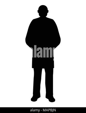 Mann Silhouette auf weißem Hintergrund. Vector Illustration. Stock Vektor