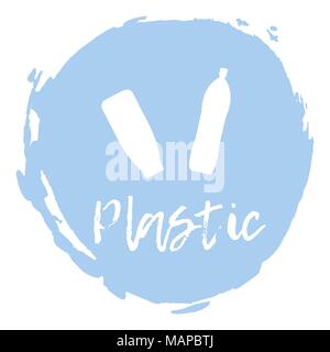 Recycling Abfall sortieren icon-Kunststoff. Vector Illustration. Stock Vektor