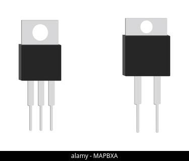 Transistor isometrische Symbol. Vector Illustration. Stock Vektor