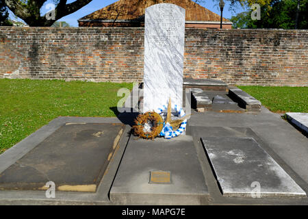 Die Schlacht von New Orleans Denkmal lautet: "Um die Erinnerung an diejenigen, die in der Schlacht von New Orleans fielen, 8. Januar 1815. Saint Louis Friedhof Nr. 1 Stockfoto