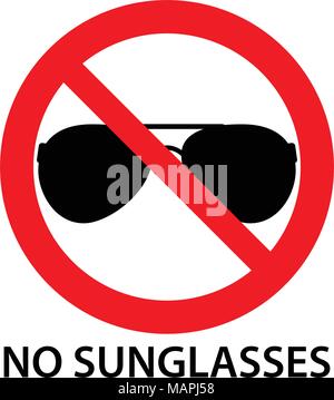 Bitte geben Sie ihre Sonnenbrille Zeichen entfernen. Stock Vektor