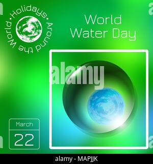 Kalender. Urlaub rund um die Welt. Ereignis des Tages. Grüne blur Hintergrund - Name, Datum, Abbildung. Für Zeitschriften, pädagogische Unterhaltung pub Stock Vektor