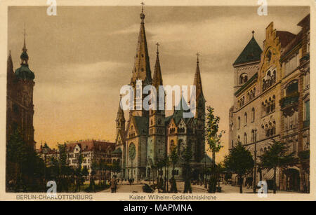 Berlin: Kaiser-Wilhelm-Gedächtniskirche (vor Zerstörung) Stockfoto