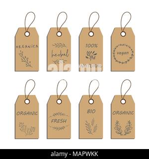 Elemente Sammlung für Food Market Labels, ecommerce, organische Produkte Förderung, hochwertige Nahrung und gesundes Leben. Stock Vektor