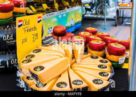Käse zum Verkauf in Albert Cuyp Markt, Amsterdam, Niederlande, Europa Stockfoto