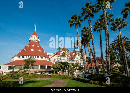 Hotel Del Coronado Kalifornien historischer Grenzstein Nr. 844, San Diego, Kalifornien, Vereinigte Staaten von Amerika, Nordamerika Stockfoto