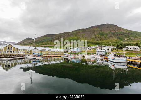 Der hering Hauptstadt der Welt, Siglufjorour, Siglufjordur, an der Nordküste von Island, Polargebiete Stockfoto