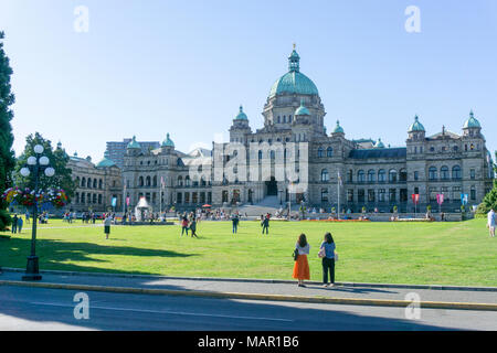 British Columbia Gesetzgebung Gebäude in Victoria, British Columbia, Kanada, Nordamerika Stockfoto