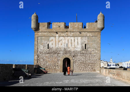 Skala du Port, Fort, Stadtmauer aus dem 18. Jahrhundert, Essaouira, Atlantikküste, Marokko, Nordafrika, Afrika Stockfoto