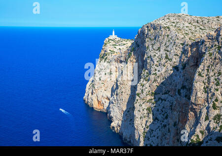 Leuchtturm am Cap de Formentor, Mallorca (Mallorca), Balearen, Spanien, Mittelmeer, Europa Stockfoto