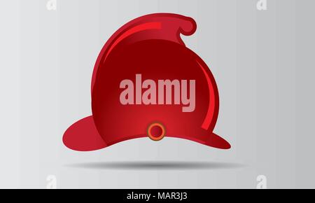 Roten Feuerwehrhelm Vector Illustration Logo oder Emblem. Stock Vektor