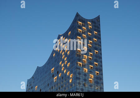 HAMBURG, DEUTSCHLAND - ca. Mai 2017: Elbphilharmonie Konzertsaal, entworfen von Herzog und De Meuron Stockfoto