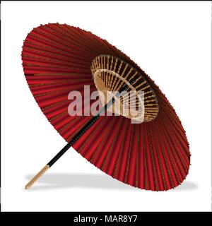 Im japanischen Stil Regenschirm auf weißem Hintergrund Stock Vektor