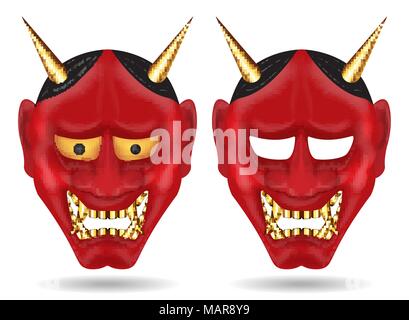 Japan oni Maske oder riesigen Dämon Maske Vector Stock Vektor