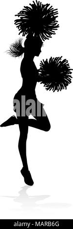 Silhouette Cheerleader Stock Vektor