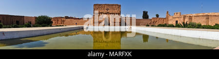 Überreste eines zerstörten 16. Jahrhundert Saadian Dynastie El-Badi-Palast in Marrakesch, Marokko Stockfoto