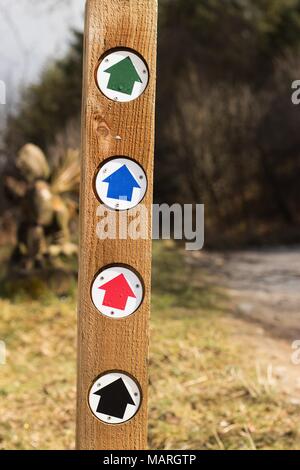 Fußweg Richtung Zeichen, Llandegla Forest, North Wales Stockfoto