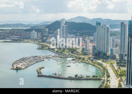 Panama City yacht Yacht Hafen und Küste Luftbild - Stockfoto