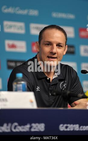 Queensland, Australien. 4. April 2018. David Grevemberg (CEO, Commonwealth Games Federation). Mannschaft Schottland Pressekonferenz. Main Press Center. Gold Coast 2018. Queensland. Australien. 04.04.2018. Credit: Sport in Bildern/Alamy leben Nachrichten Stockfoto