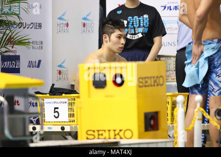 Kosuke Hagino, 3. APRIL 2018 - Schwimmen: JAPAN SCHWIMMEN 2018 Männer 400 m Freistil Finale bei Tatsumi International Swimming Centre, Tokyo, Japan. (Foto von YUTAKA/LBA SPORT) Stockfoto