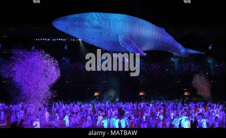 Queensland. Australien. 4 Apr, 2018. . Eröffnungsfeier. XXI Commonwealth Games. Carrara Stadion. Gold Coast 2018. Queensland. Australien. 04.04.2018. Credit: Sport in Bildern/Alamy leben Nachrichten Stockfoto