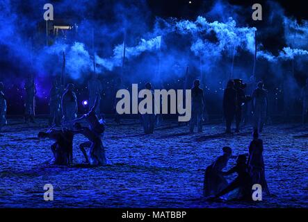 Queensland. Australien. 4 Apr, 2018. . Eröffnungsfeier. XXI Commonwealth Games. Carrara Stadion. Gold Coast 2018. Queensland. Australien. 04.04.2018. Credit: Sport in Bildern/Alamy leben Nachrichten Stockfoto