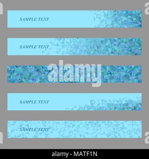 Blaues Dreieck Mosaik Web Banner Vorlage festlegen Stock Vektor