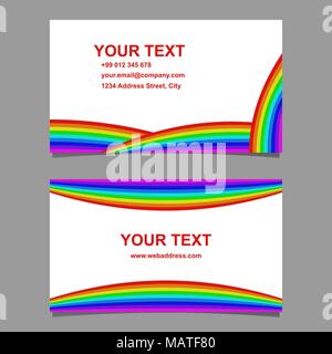Rainbow geschwungenen Design Visitenkarte Vorlage festlegen Stock Vektor