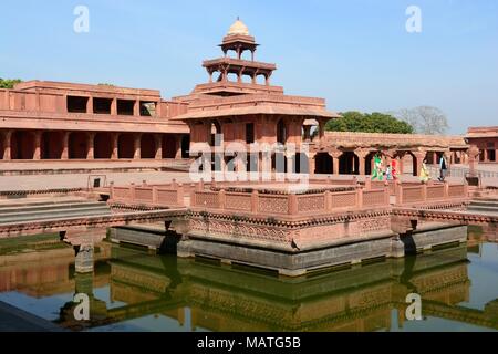 Fatephur Sikri verlassenen Stadt intakt Beispiel von Akbar Imperial Court UNESCO Weltkulturerbe Bezirk Agra Uttar Pradesh Indien Stockfoto