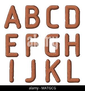 Erde geschnitzten Buchstaben Stock Vektor