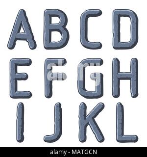 Stein geschnitzte Buchstaben Stock Vektor