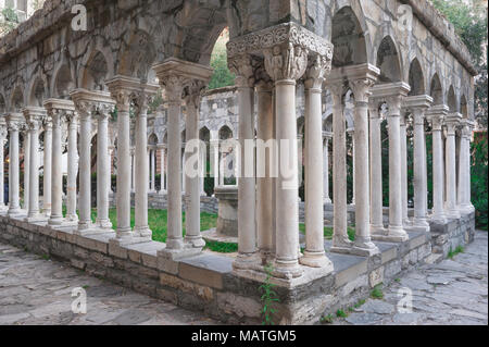 Genua Kloster, das Kloster Sant'Andrea ist alles, was von einem großen Kloster aus dem 12. Jahrhundert im Zentrum der Stadt Genua, Ligurien, Italien. Stockfoto