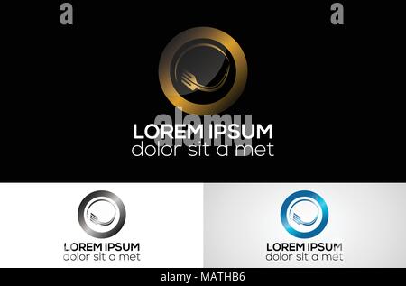 Besteck Logo Design Stock Vektor
