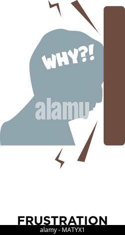 Frustration Symbol auf weißem Hintergrund für Ihre Web isoliert, mobile und app Design Stock Vektor