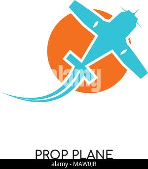 Prop Flugzeug Logo auf weissem Hintergrund für Ihre Web isoliert, mobile und app Design Stock Vektor
