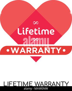 Lebenslange Garantie Logo auf weissem Hintergrund für Ihre Web isoliert, mobile und app Design Stock Vektor