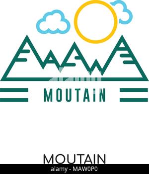 Moutain Logo auf weissem Hintergrund für Ihre Web isoliert, mobile und app Design Stock Vektor