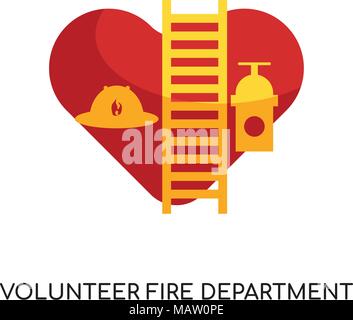 Freiwillige Feuerwehr Logo auf weissem Hintergrund für Ihre Web isoliert, mobile und app Design Stock Vektor