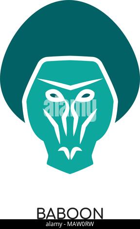 Pavian Logo auf weissem Hintergrund für Ihre Web isoliert, mobile und app Design Stock Vektor