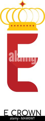E Krone Logo auf weissem Hintergrund für Ihre Web isoliert, mobile und app Design Stock Vektor