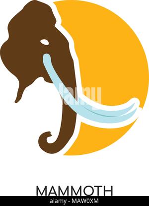 Mammut Logo auf weissem Hintergrund für Ihre Web isoliert, mobile und app Design Stock Vektor