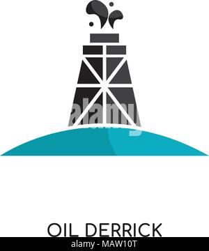 Öl derrick Logo auf weissem Hintergrund für Ihre Web isoliert, mobile und app Design Stock Vektor
