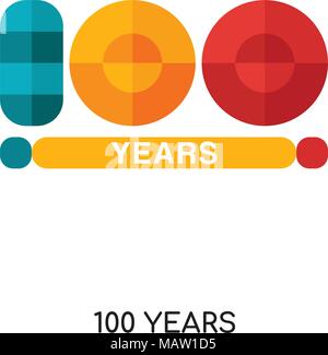 100 Jahre Logo auf weissem Hintergrund für Ihre Web isoliert, mobile und app Design Stock Vektor