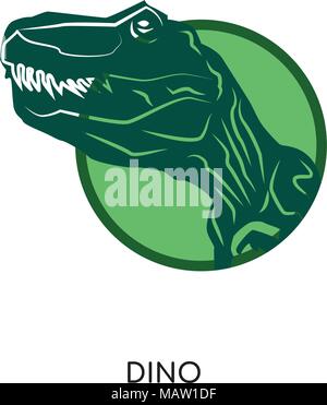 Dino Logo auf weissem Hintergrund für Ihre Web isoliert, mobile und app Design Stock Vektor